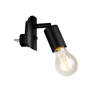 Briloner Leuchten BATITA Steckerlampe mit Schalter 1 Licht E27 max. 25W Metall schwarz