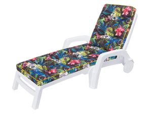 Hobbygarden Gartenliege Auflagen für Deckchair Polsterauflage für Sonnenliege - Liegenauflage Hugo 201 x 55 x 8 cm, Bunte Bläter