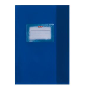10 Herlitz Heftumschläge / Hefthüllen / DIN A5 / Baststruktur / Farbe: blau