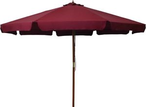 Prolenta Premium - Sonnenschirm mit Holzmast 330 cm Burgunderrot