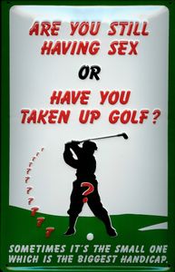 Blechschild Are you still having sex or have you taken up golf  Funschild Schild