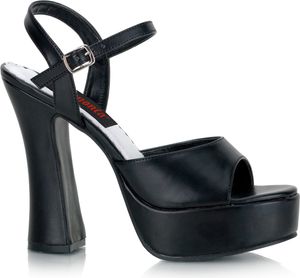 DOLLY-09 DemoniaCult Damen High-Heels Plateausandaletten schwarz Lederoptik