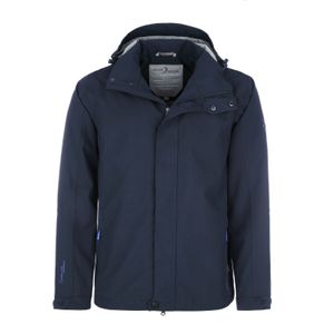 Blue Wave Herren Funktionsjacke Ben Unifarben - Outdoorjacke-Jacke mit abnehmbarer Kapuze in Marine Größe 3XL