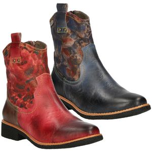 Laura Vita Damen Stiefelette Leder Cowboy Western Boot Cocralieo 57A, Größe:39 EU, Farbe:Rot