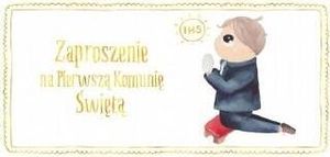 Zaproszenie - Komunia chłopiec złoty (10 szt.)