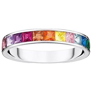 Thomas Sabo TR2403-477-7 Ring Damen Bunte Steine Regenbogen-Farben Silber Gr. 50