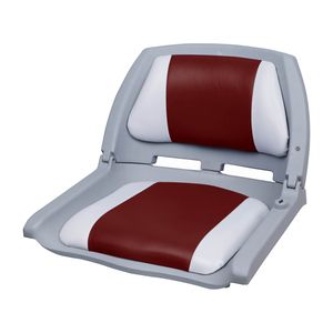Bootssitz Bootsstuhl Steuerstuhl Anglerstuhl Klappbar Rot-Weiß-Grau [PRO.TEC]