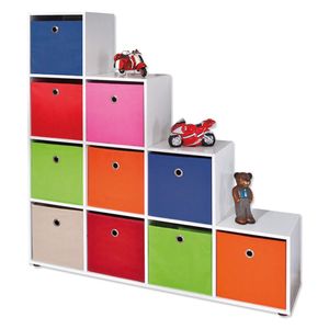 Raumteiler Regal Bücherregal Wandregal Aktenregal Wohnzimmer Caboto 10 weiß 10 Fächer