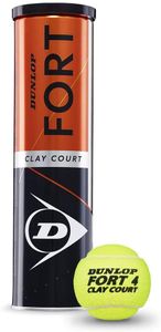 Dunlop Fort Clay Court Yellow 4 Balls