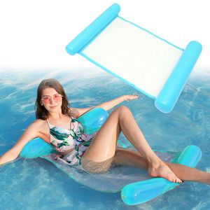 Lospitch Wasserliege Aufblasbares Schwimmbett Wasserhängematte Luftmatratze Schwimmende Wasser Schwimmliege Swimmingpool luftbett Frühlings Floss Blau