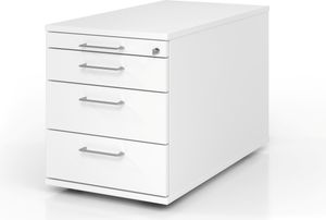 Rollcontainer 80cm,3Schub,Schloss BS Weiß