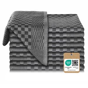 Vaily Premium Geschirrtücher 10er Pack - Trockentücher aus 100% Baumwolle super Saugstark- Oeko-TEX Zertifiziert - 70 x 45 cm Schwarz