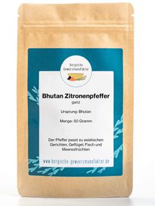 Bhutan Pfeffer - Zitronenpfeffer, ganz. 50 Gramm