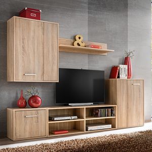 vidaXL 5-tlg.TV-Schrank Set Sonoma-Eiche Holzwerkstoff