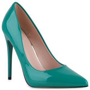 Mytrendshoe Damen Pumps High Heels Stiletto Elegante Schuhe Absatzschuhe 832053, Farbe: Moosgrün, Größe: 40