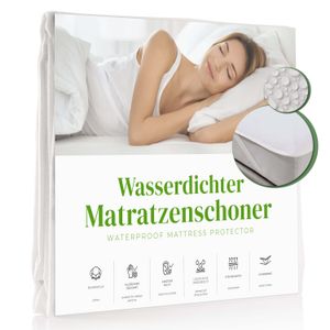 Wasserdichter Matratzenschoner Frottee-Baumwolle – 160x200 cm / Weiß