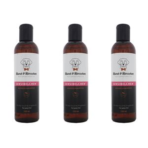 3 x Hund & Herrchen Naturkosmetik Hundeshampoo Sensibelchen je 250ml für Welpen und sensible Haut