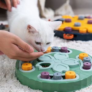 Langsamer Futterspender für Katzen Hunde-Puzzle-Spielzeug für langsames Füttern Haustier-Fütterungsspielzeug Grün
