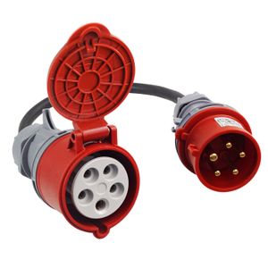 Adapter CEE-Stecker 16A 400V auf CEE-Kupplung 32A 400V