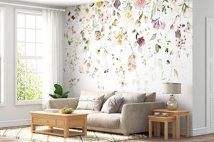 DECO WALLS Tapety do dětského pokoje Malé květiny - výjimečná odolnost XXL 240x360 cm