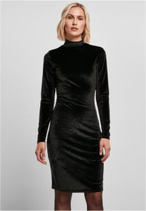 Dámské šaty Urban Classics Ladies Velvet Turtle Neck Dress black - XXL