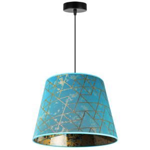 Werona Hängelampe Industrial für Wohnzimmer Schlafzimmer und Esszimmer - Hängeleuchte aus Metall mit Lampenschirm Blau - 26x35 cm