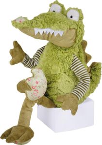 Schnuffeltier Krokodil Christopher mit Körnerkissen Kirschkern Kuscheltier 49x27