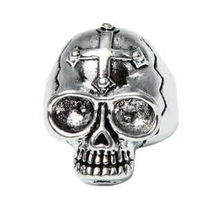 3D Edelstahl Ring Totenkopf Skull Gr. 56 = 17,8 mm Silber