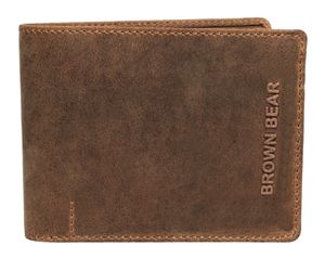 Brown Bear Herren-Geldbörse mit Reißverschlussinnenfach und Klappe Model Jack Braun-Vintage