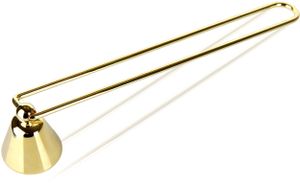 BRUBAKER Kerzenlöscher für Kerzen und Duftkerzen - Dochtlöscher aus Metall - 22 cm lang - Kerzenglocke Gold - Flammenlöscher - Zubehör für Weihnachten