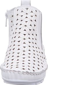 Gemini Damen Stiefelette mit floralem Muster und herausnehmbarer Decksohle 382510-01, Größe:39 EU, Farbe:Weiß