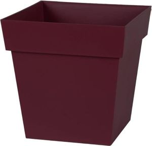 EDA Toscana - Quadratischer Topf of 32 cm, Volumen 22 L, 32 x 32 x 32 cm, Farbe Bordeauxrot