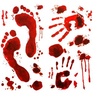 Oblique Unique Halloween Sticker Blut Aufkleber - blutige Hände Füsse
