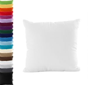 DOPPELPACK Kissenbezüge 40x40cm JERSEY Kissenbezug 100% Baumwolle 160gr/m² Kissenhülle Kissen, Farbe: Weiß