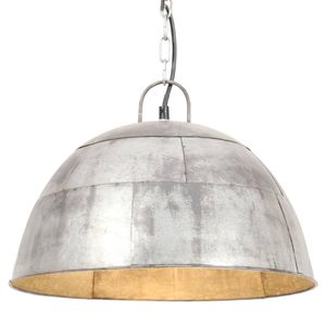 The Living Store Hängelampe Vintage Industriestil 25 W Silbern Rund 41 cm E27