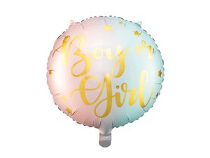 Folienballon Geschlecht - Mädchen oder Junge 35cm rosa / blau