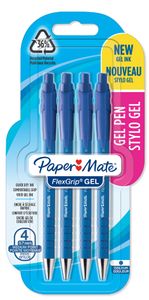 Paper Mate FlexGrip Gelstifte | 0,7 mm | blaue Tinte | 4 Stück