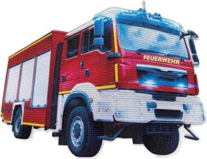 ROTH Bügelbild, gestickt, Feuerwehr