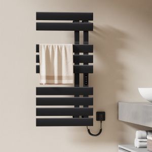 EMKE elektryczny grzejnik łazienkowy wieszak na ręczniki 320W wyświetlacz LED termostat sterowanie WiFi/APP timer bez elementu grzejnego