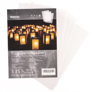 WINTEX 135 Blatt Transparentpapier - DIN A4 Pauspapier weiß & bedruckbar 100 g/m² - Bastelpapier Laternenpapier transparent - Transparentpapier bedruckbar für Design & Architektur