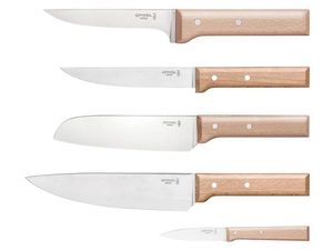 Opinel Messerblock PARALLELE MEAT Buchenholz mit 5 Messern der PARALLELE Serie
