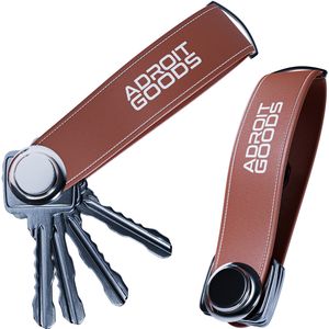 AdroitGoods Key Organiser Schlüsselhalter - Schlüsselorganisation - Schlüsselanhänger Multitool Schlüsselring - Schlüsseltasche 2 bis 7 Schlüssel - Leder - Braun