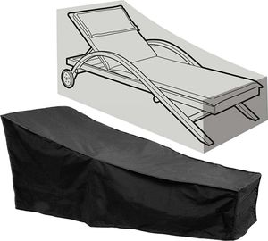 Wetterfeste Schutzhülle Lounger Gartenstuhl Sonnenliege – 210L x 75H x 40H x 80B cm – Premium – Wasserdicht – Abdeckung für Garten – Wasserdicht – Schwarz