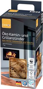 Dekor Öko Grill Holzwolle Grill Holz Kaminanzünder Anzünder Geruchsneutral 1kg