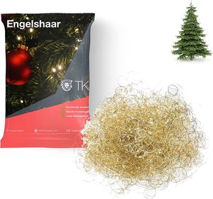 Weihnachtswunder® 5x Engelshaar gold gelockt - Lametta für Weihnachten Advent Deko Dekoration