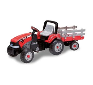 PEG Perego Tret-Traktor Maxi Diesel Tractor mit Anhänger Farbe: rot-schwarz-grau