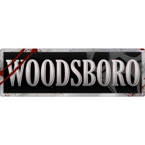 Plechový nápis Grindstore Woodsboro GR1452 (jedna veľkosť) (čierny)