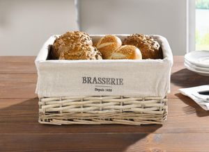 Brotkorb "Brasserie" aus Weide, mit Stoffeinlage aus Leinen, Brotkörbchen