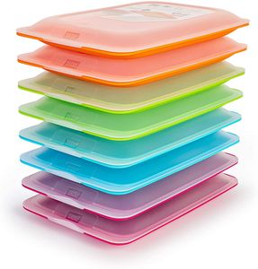 Aufschnittdosen 8er Set Aufschnittboxen stapelbar für Kühlschrank mit Deckel Organisation Lebensmittel Aufbewahrung
