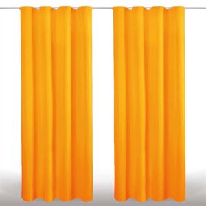 2x Gardinen Microfaser mit Kräuselband (Orange), Größe: 140x175cm